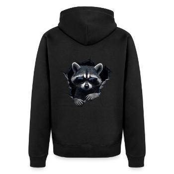 drôle raton laveur raton laveur amant mignon zoo animal - Veste à capuche bio Premium Unisexe - noir - Dos - Nico (187cm)