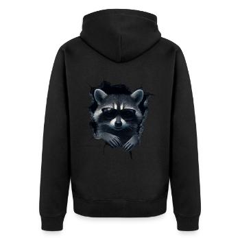 drôle raton laveur raton laveur amant mignon zoo animal - Veste à capuche bio Premium Unisexe - noir - Dos - Nico (187cm)