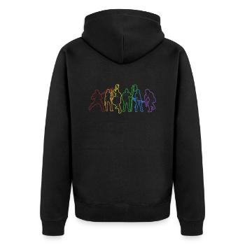 LARP LGBT Rainbow LARPing Weapons Armor Character - Unisex Premium Organic Zip Hoodie - black - Back - Nico (187cm)