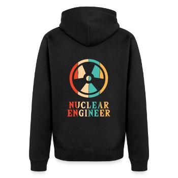 Retro Energie Uran Kernkraftwerk Kernkraft Kernkraft - Unisex Premium Bio Zip Hoodie - Schwarz - Hinten - Nico (187cm)
