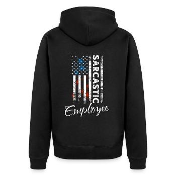 Employé sarcastique - Veste à capuche bio Premium Unisexe - noir - Dos - Nico (187cm)