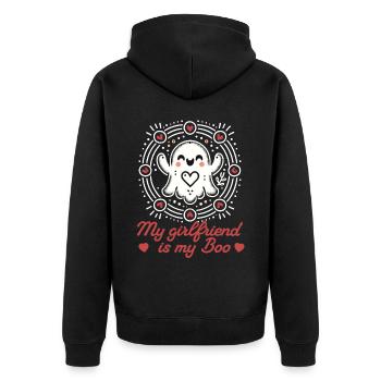 Ma copine est mon âme boo amour - Veste à capuche bio Premium Unisexe - noir - Dos - Nico (187cm)
