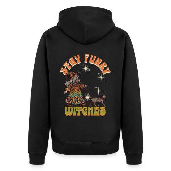 Halloween Kostüm Hexen Liebhaber Design - Unisex Premium Bio Zip Hoodie - Schwarz - Hinten - Nico (187cm)