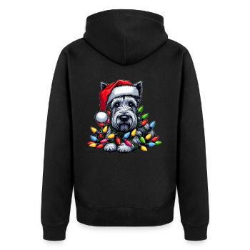 Scottish Terrier Chien Père Noël Noël - Veste à capuche bio Premium Unisexe - noir - Dos - Nico (187cm)