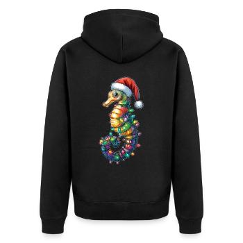 Chapeau de Noël Hippocampe Noël - Veste à capuche bio Premium Unisexe - noir - Dos - Nico (187cm)