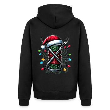 Sewing Quilting Quilter Christmas Hat Xmas - Unisex Premium Organic Zip Hoodie - black - Back - Nico (187cm)