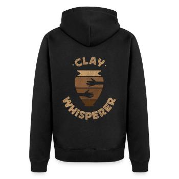 Pottery Ceramics Artist Clay - Unisex Premium Bio Zip Hoodie - Schwarz - Hinten - Nico (187cm)