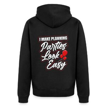 Organisateur d’événements - Veste à capuche bio Premium Unisexe - noir - Dos - Nico (187cm)