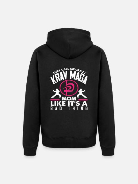 Krav Maga Mama Mutter - Unisex Premium Bio Zip Hoodie - Schwarz