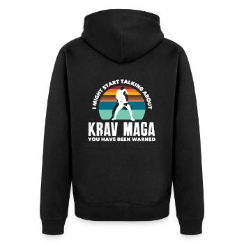 Krav Maga Hobby Passion Sportive - Veste à capuche bio Premium Unisexe - noir - Dos - Nico (187cm)