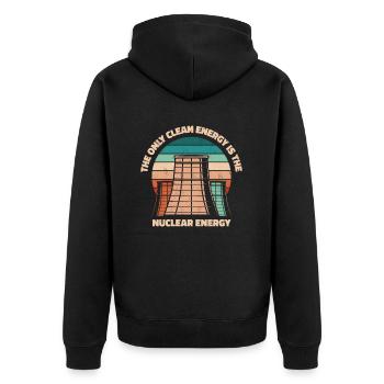 Die einzige saubere Energie ist die Kernenergie Kernenergie - Unisex Premium Bio Zip Hoodie - Schwarz - Hinten - Nico (187cm)