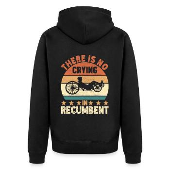 Recumbent Trike Liegetrike Liegedreirad - Unisex Premium Bio Zip Hoodie - Schwarz - Hinten - Nico (187cm)
