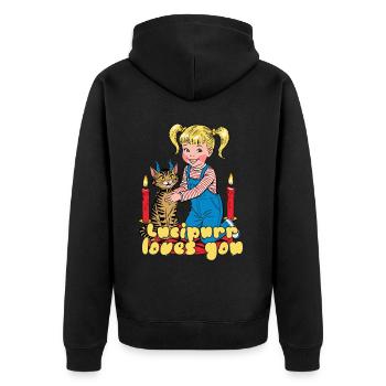Lucipurr Loves You Bougies Chat - Veste à capuche bio Premium Unisexe - noir - Dos - Nico (187cm)