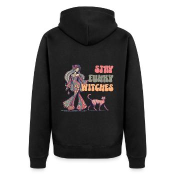 Halloween Kostüm Hexen Liebhaber Design - Unisex Premium Bio Zip Hoodie - Schwarz - Hinten - Nico (187cm)