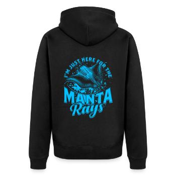 Mantarochen Je suis juste là pour les raies manta - Veste à capuche bio Premium Unisexe - noir - Dos - Nico (187cm)