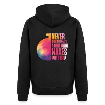Pottery Ceramics Artist Watercolor - Unisex Premium Bio Zip Hoodie - Schwarz - Hinten - Nico (187cm)