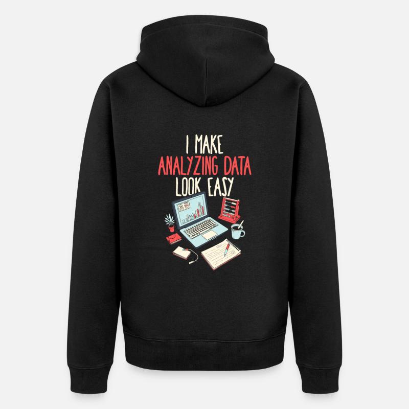 Analyste - Veste à capuche bio Premium Unisexe - noir