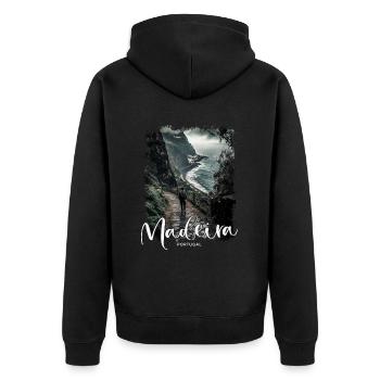 Île de Madère Portugal Vacances Visites Souvenirs - Veste à capuche bio Premium Unisexe - noir - Dos - Nico (187cm)