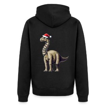 Brontosaure Dinosaure Père Noël Chapeau Noël - Veste à capuche bio Premium Unisexe - noir - Dos - Nico (187cm)