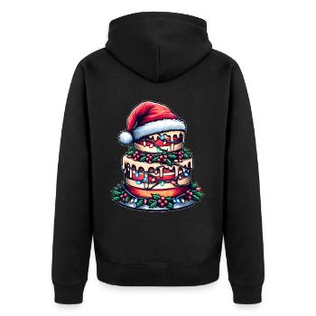 Cake Decoration Cake Decorator Santa Hat - Unisex Premium Organic Zip Hoodie - black - Back - Nico (187cm)