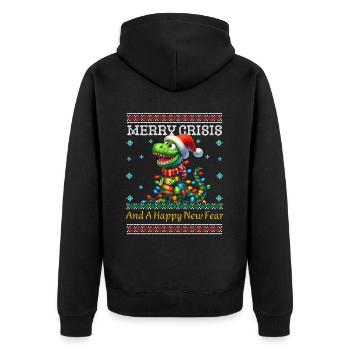 Dino Ugly Noël Joyeux Crise Vacances - Veste à capuche bio Premium Unisexe - noir - Dos - Nico (187cm)