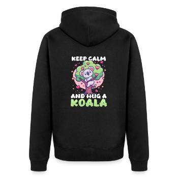 Koala Reste Calme Et Étreint Un Koala - Veste à capuche bio Premium Unisexe - noir - Dos - Nico (187cm)