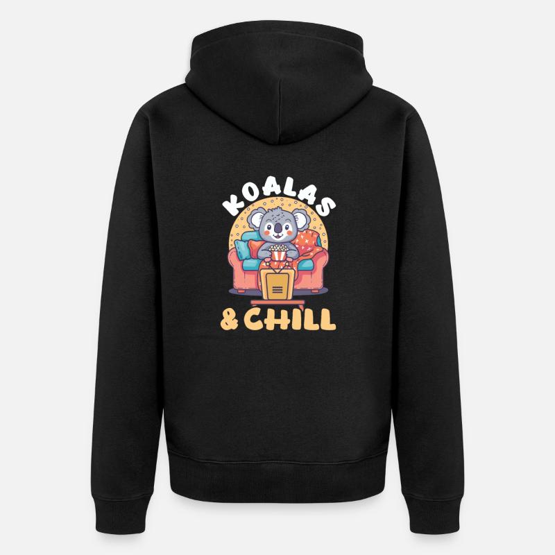 Koala Koalas & Chill - Veste à capuche bio Premium Unisexe - noir