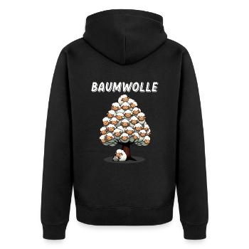 Mouton de coton dessin animé Drôle de mouton Jeu de mots - Veste à capuche bio Premium Unisexe - noir - Dos - Nico (187cm)
