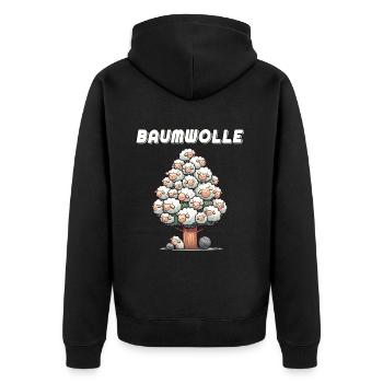 Mouton de coton dessin animé Drôle de mouton Jeu de mots - Veste à capuche bio Premium Unisexe - noir - Dos - Nico (187cm)