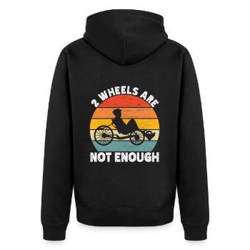 Recumbent Trike Liegetrike Liegedreirad - Unisex Premium Bio Zip Hoodie - Schwarz - Hinten - Nico (187cm)