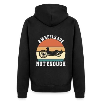 Recumbent Trike Liegetrike Liegedreirad - Unisex Premium Bio Zip Hoodie - Schwarz - Hinten - Nico (187cm)