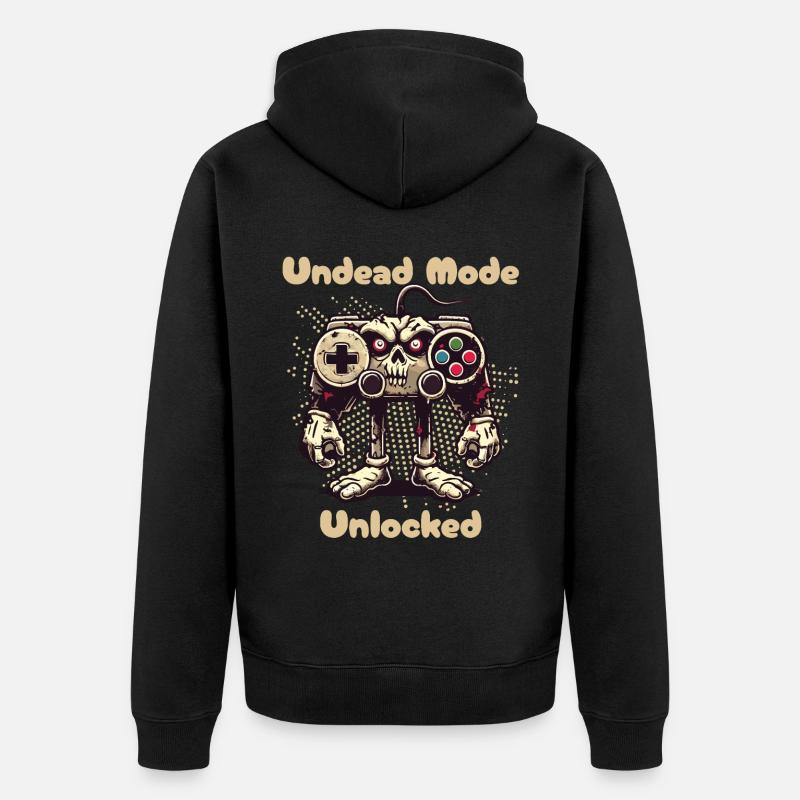 Zombie Gaming Controller Mode Unleashed - Unisex Premium Organic Zip Hoodie - black