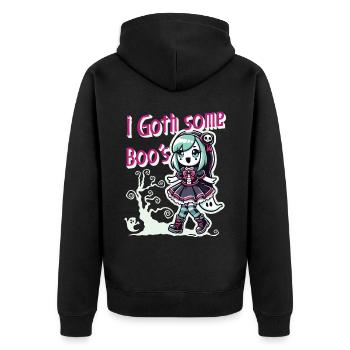 Halloween Goth Girl J’ai des fantômes - Veste à capuche bio Premium Unisexe - noir - Dos - Nico (187cm)