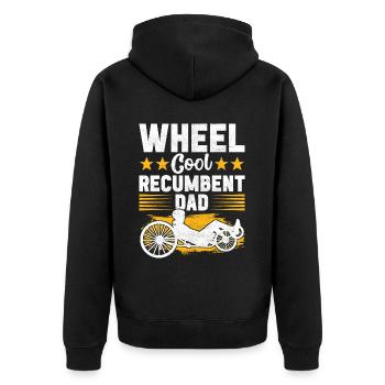 Recumbent Trike Liegetrike Liegedreirad - Unisex Premium Bio Zip Hoodie - Schwarz - Hinten - Nico (187cm)