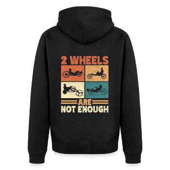 Recumbent Trike Liegetrike Liegedreirad - Unisex Premium Bio Zip Hoodie - Schwarz - Hinten - Nico (187cm)