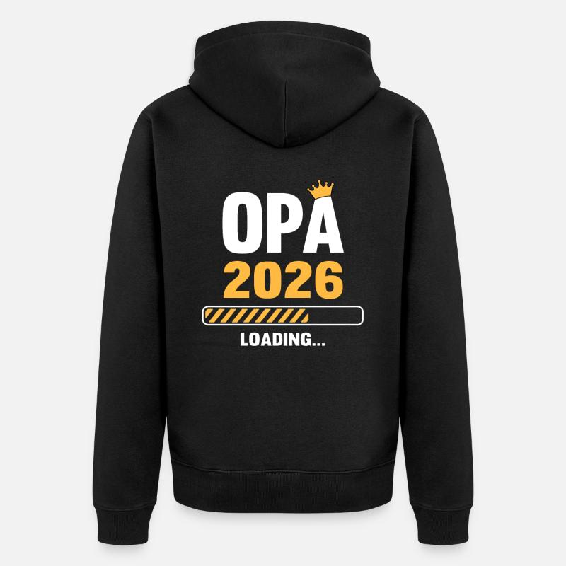 Opa 2026 Loading - Unisex Premium Bio Zip Hoodie - Schwarz