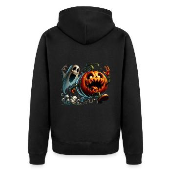 Drôle de citrouille et de poursuite de fantômes - Veste à capuche bio Premium Unisexe - noir - Dos - Nico (187cm)