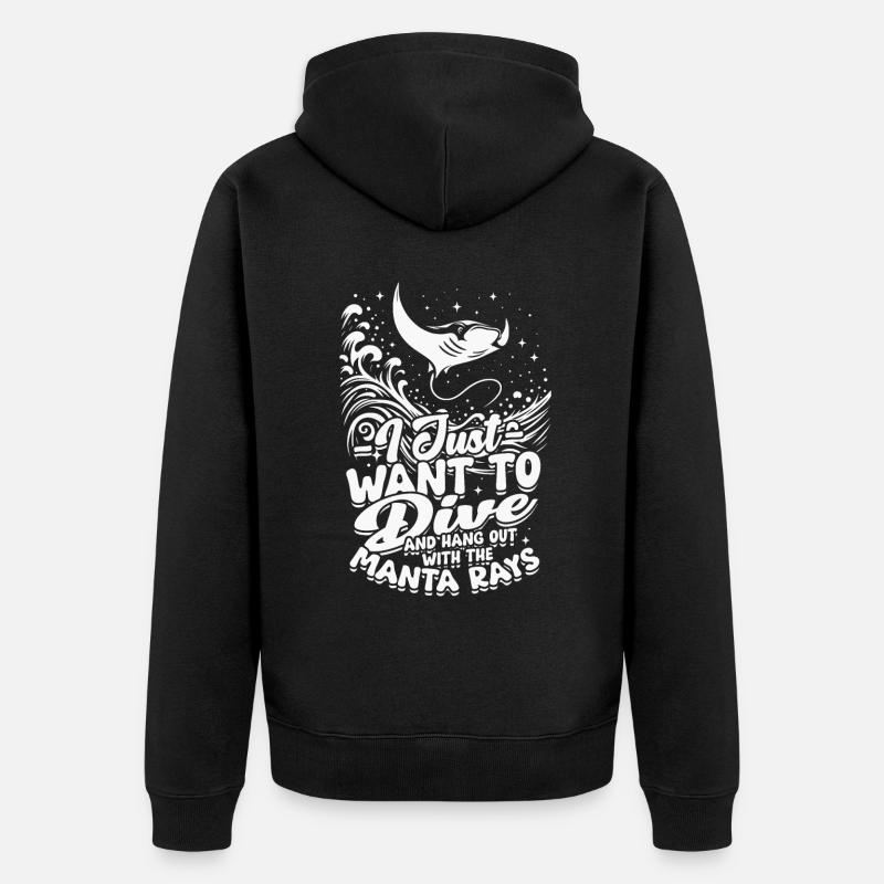 Mantarochen Stechrochen - Unisex Premium Bio Zip Hoodie - Schwarz
