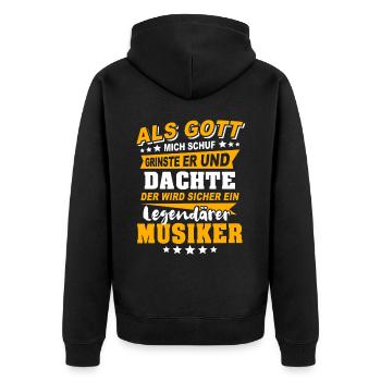Musicians make music - Unisex Premium Organic Zip Hoodie - black - Back - Nico (187cm)