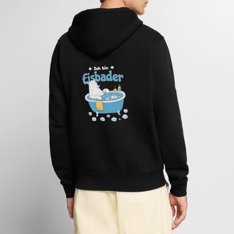 Der Eisbader – Kältetherapie Eisbär bei Eisbad Unisex Premium Bio Zip Hoodie