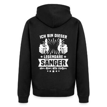 Légende de la chanteuse - Veste à capuche bio Premium Unisexe - noir - Dos - Nico (187cm)