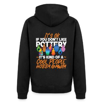 Poterie Céramiste Artiste C’est OK Si - Veste à capuche bio Premium Unisexe - noir - Dos - Nico (187cm)