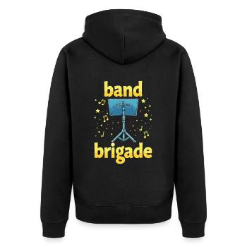 Band Director Team - Unisex Premium Organic Zip Hoodie - black - Back - Nico (187cm)