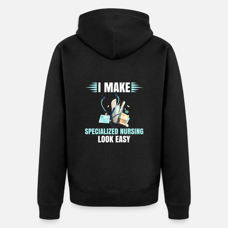 Fachkrankenschwester - Unisex Premium Bio Zip Hoodie - Schwarz