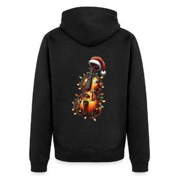 Violoncelle Instrument de musique Chapeau de Noël Noël - Veste à capuche bio Premium Unisexe - noir - Dos - Nico (187cm)