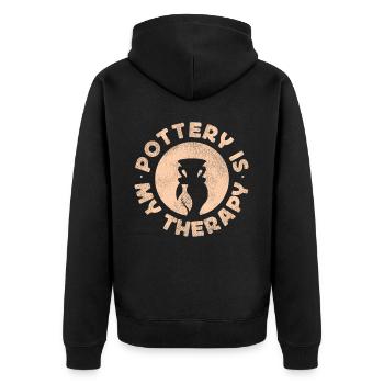 Pottery Ceramics Artist Pottery Is - Unisex Premium Bio Zip Hoodie - Schwarz - Hinten - Nico (187cm)