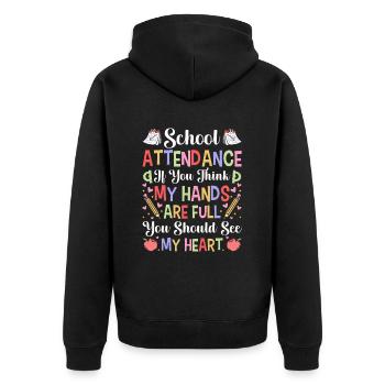 Secrétaire des présences - Veste à capuche bio Premium Unisexe - noir - Dos - Nico (187cm)