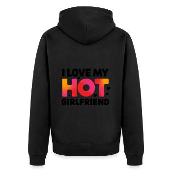 I Love My Hot Girlfriend - Unisex Premium Organic Zip Hoodie - black - Back - Nico (187cm)