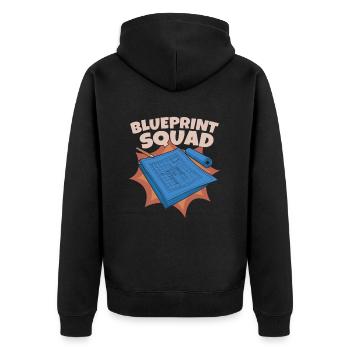 Architect Architecture Squad - Unisex Premium Organic Zip Hoodie - black - Back - Nico (187cm)
