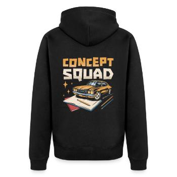 Équipe de designers automobiles - Veste à capuche bio Premium Unisexe - noir - Dos - Nico (187cm)